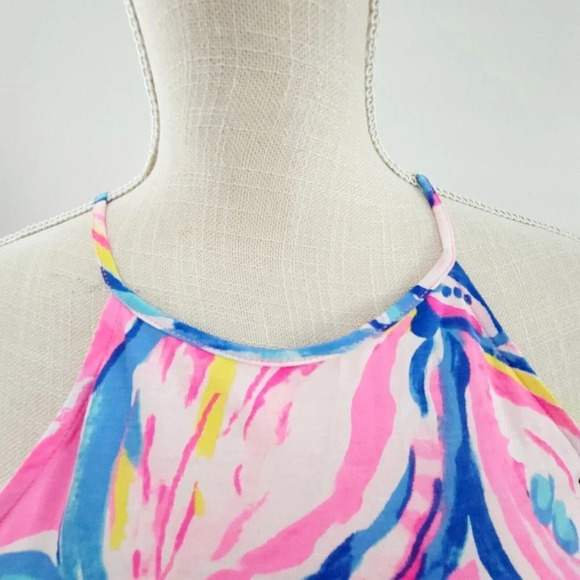 Lilly Pulitzer Margot Sunny Side Halter Tassle Tropical Pima Cotton Dress XXS - Picture 5 of 14